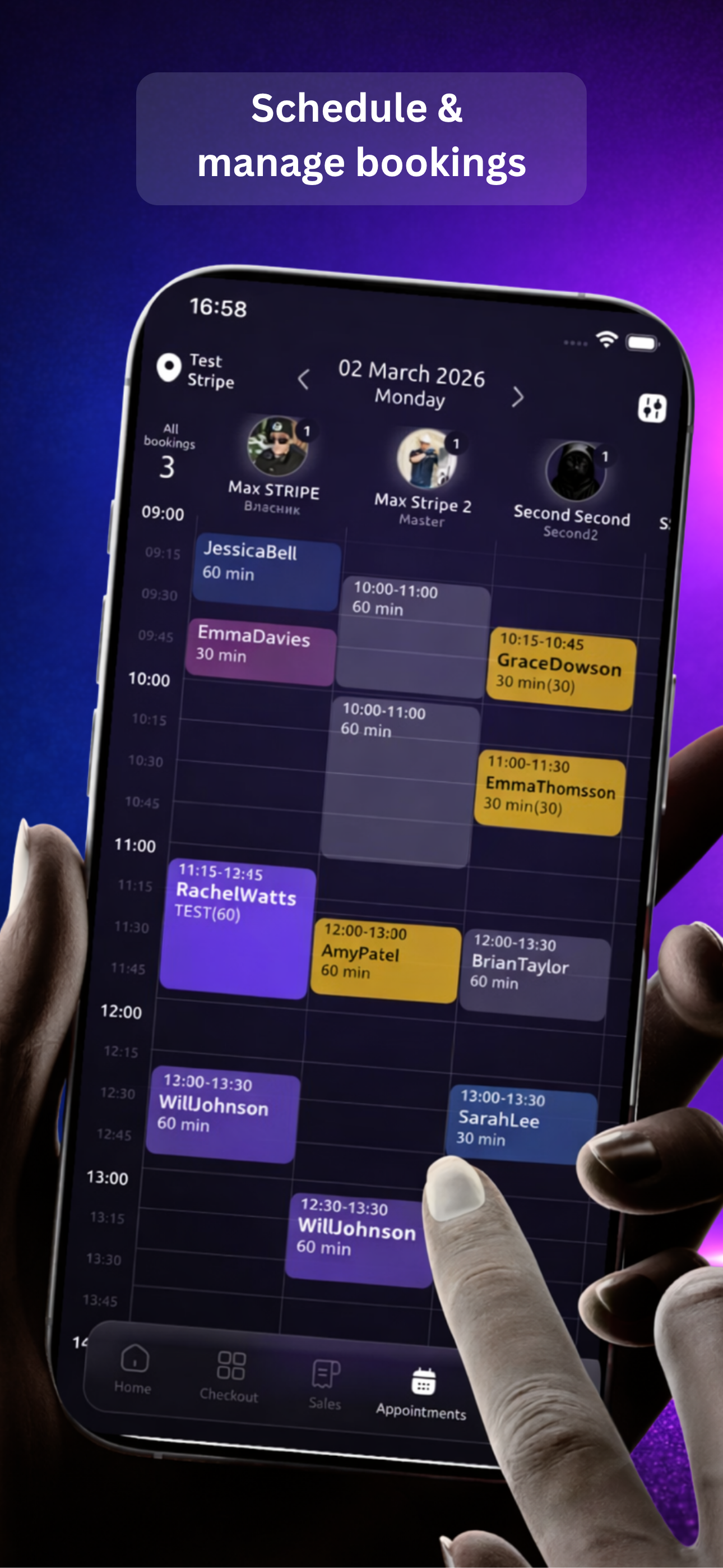 Bookings calendar in Y-POS