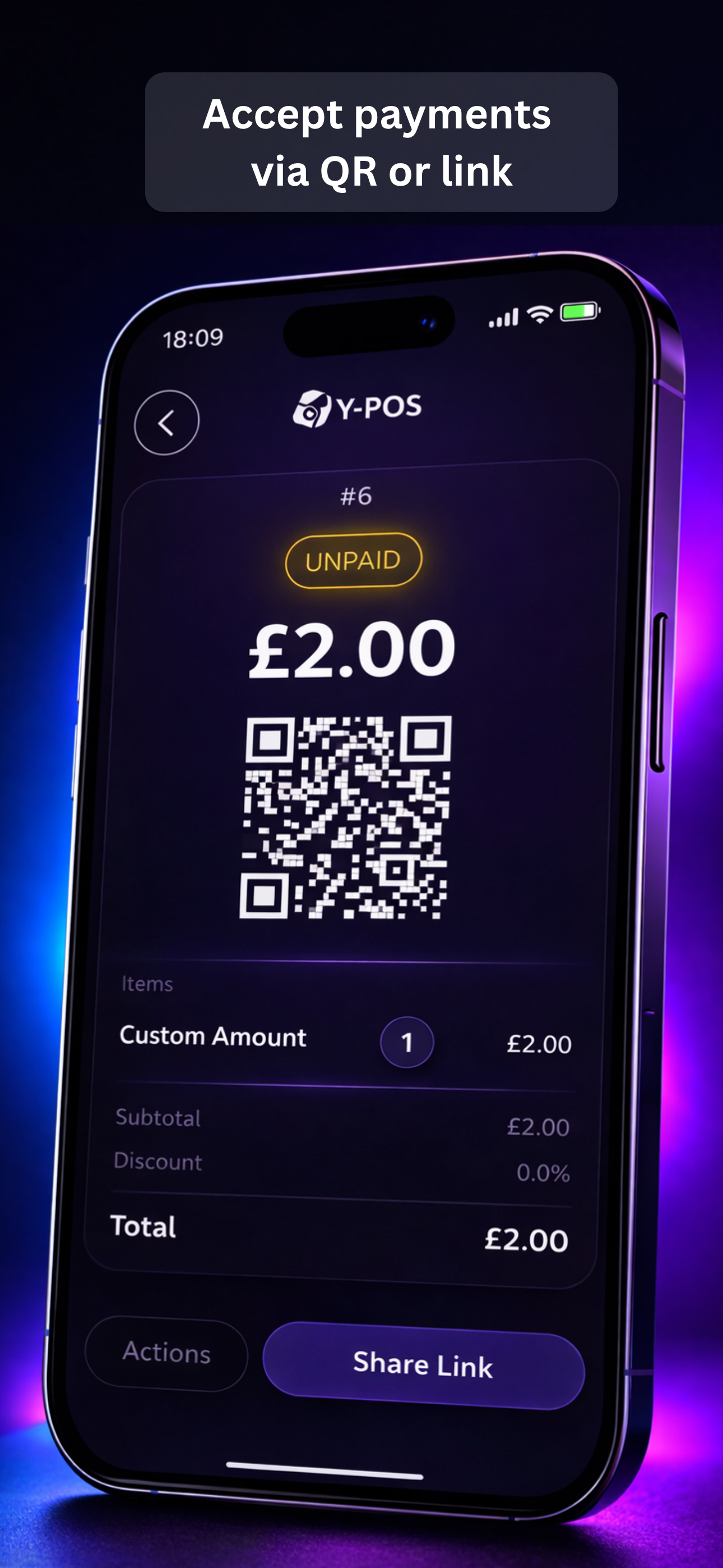 Payment links and QR codes in Y-POS